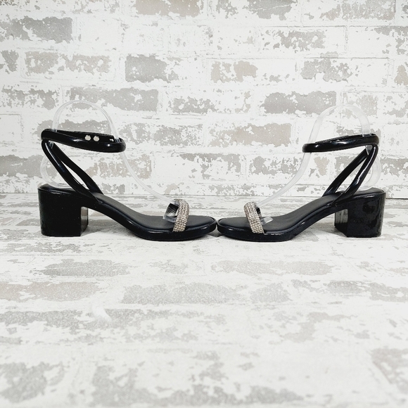 NEW Melissa Shiny Heel Black Crystal Embellished Sandals W1132 - Picture 7 of 12
